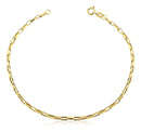 Pulseira Masculina De Ouro 18k Elo Alongado Em Comprimento 21 cm Cor Amarelo